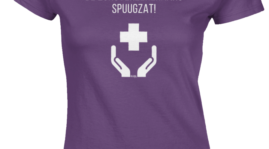 Dames shirt: Wij zijn de macht van de zorgverzekeraars spuugzat!