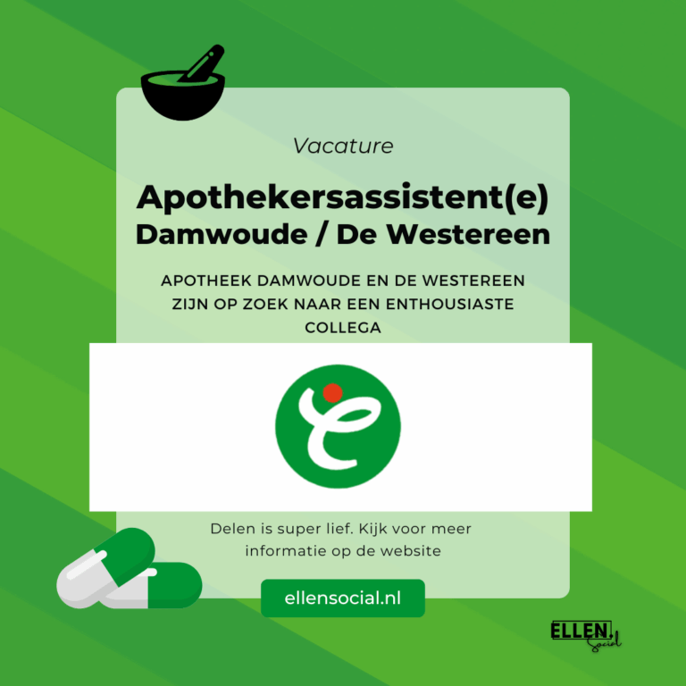 Vacature apothekersassistent Damwoude / De Westereen (Friesland)
